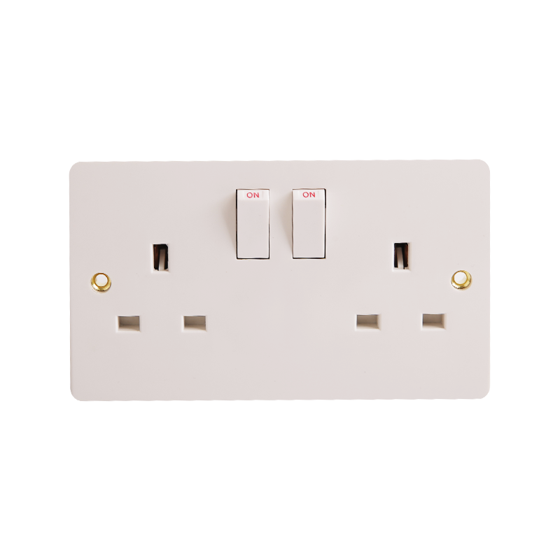 Baquelite 13A 2 Gang Switched Socket HK6213W